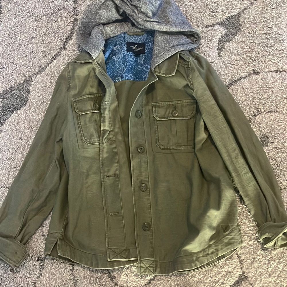 American Eagle Outfitters Green Military Field Jacket